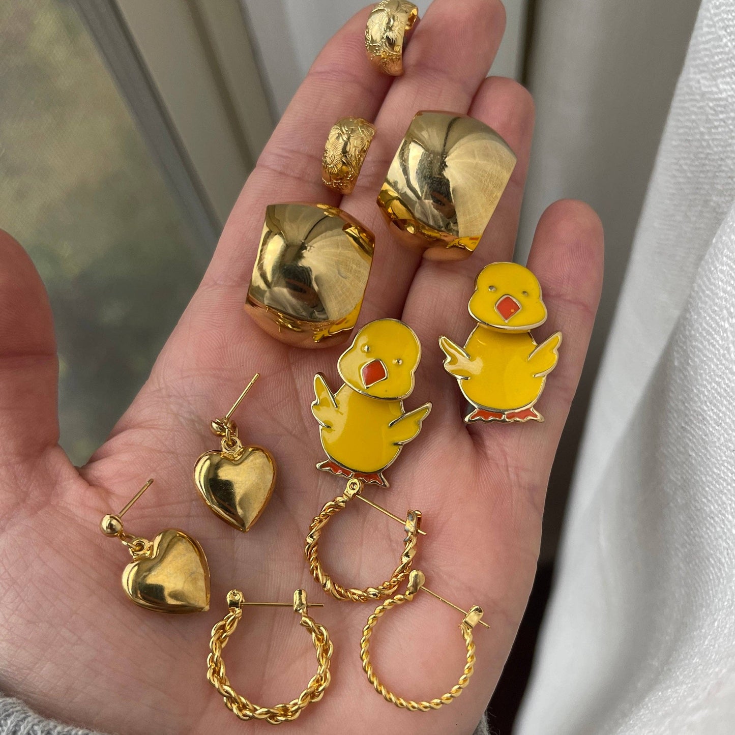 The Sage Vintage - Bubble Heart Earrings - Deadstock
