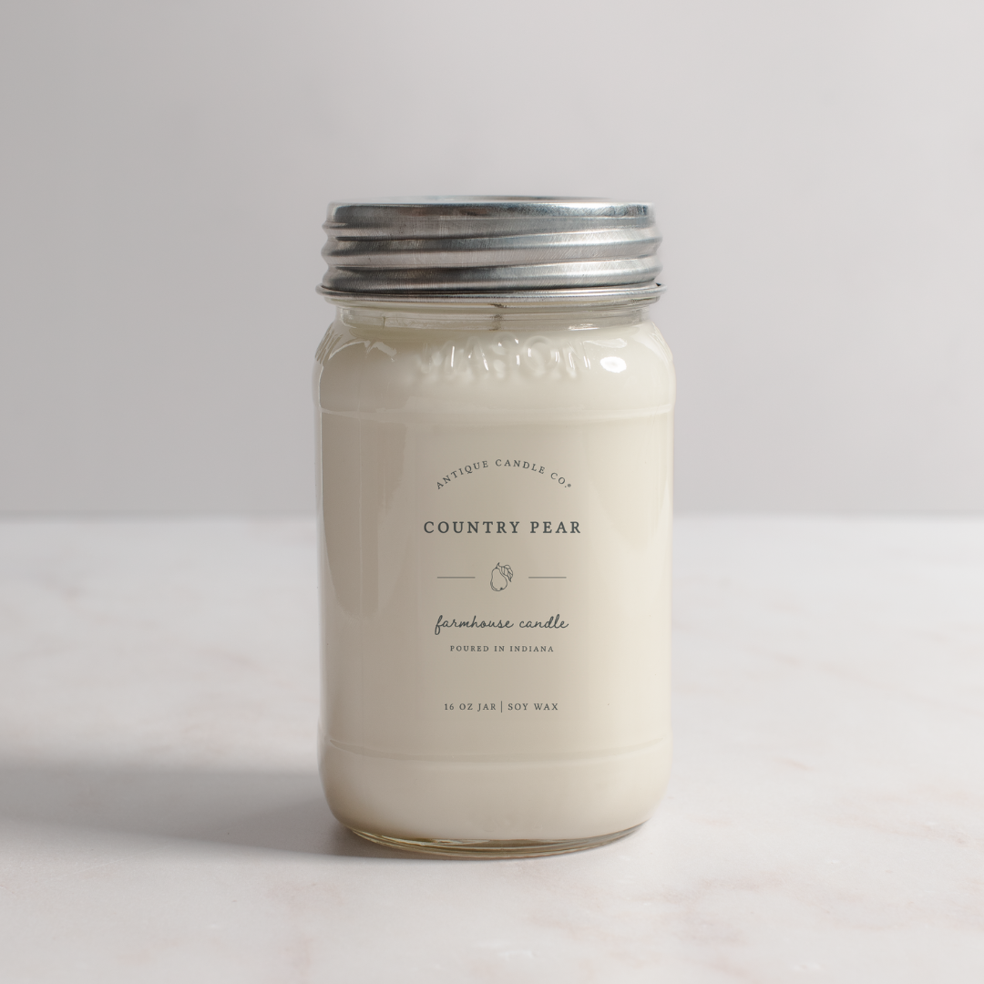 Antique Candle Co.® - Country Pear - Soy Wax Mason Jar Candle: 16 oz
