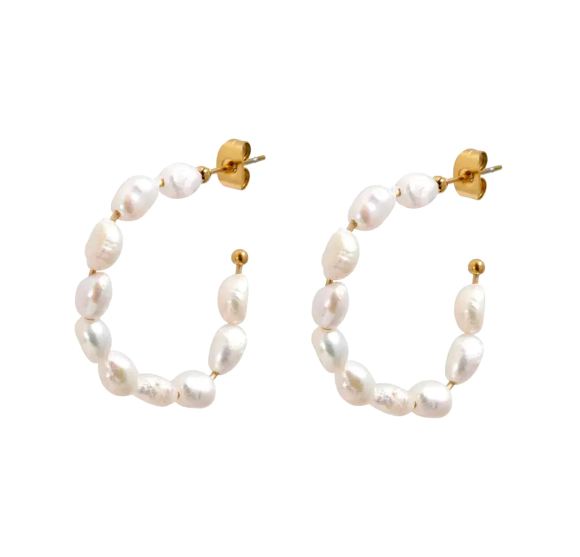 Stella Baroque Pearl Hoops