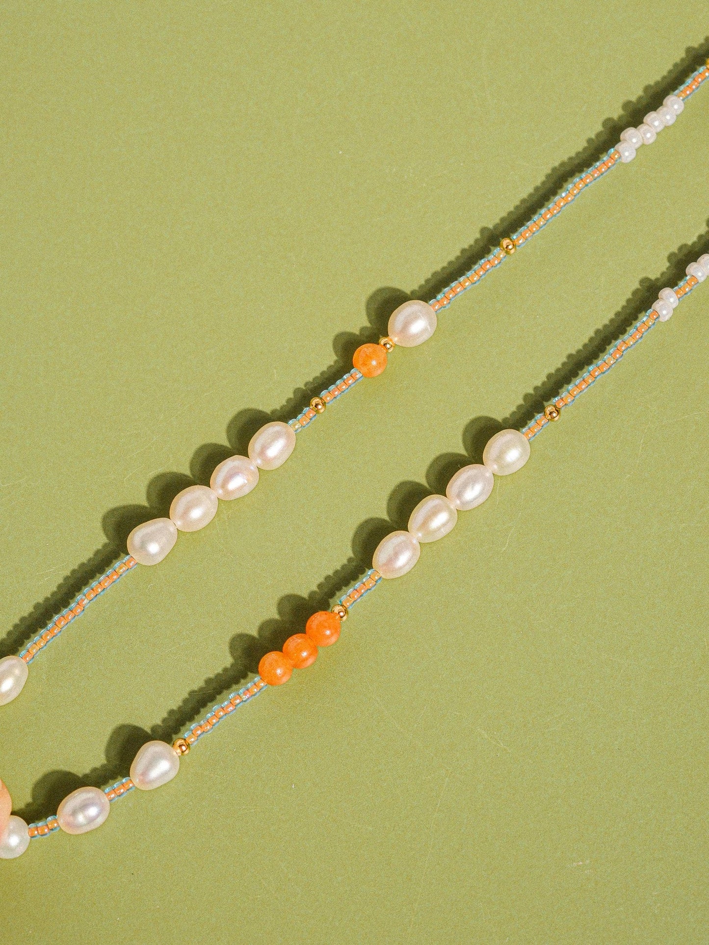 Flânerie by MAIQ - 18K Handmade Bohemian Beaded Stack Necklaces: Sapphira-Turquoise