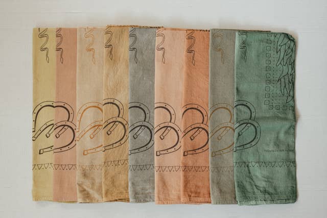 Hand dyed Organic cotton Suerte bandana