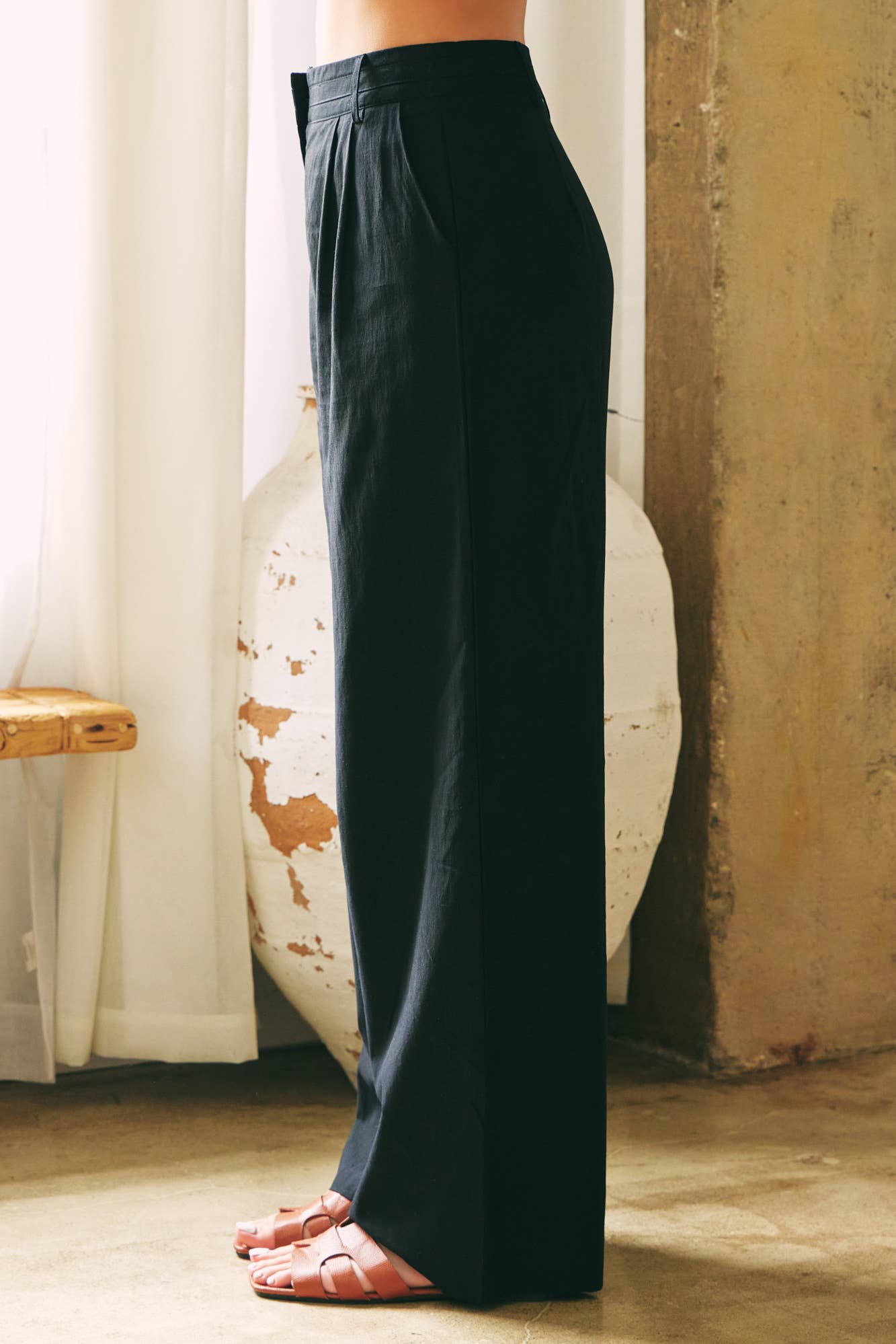 Mustard Seed - WIDE LEG PANTS: Black