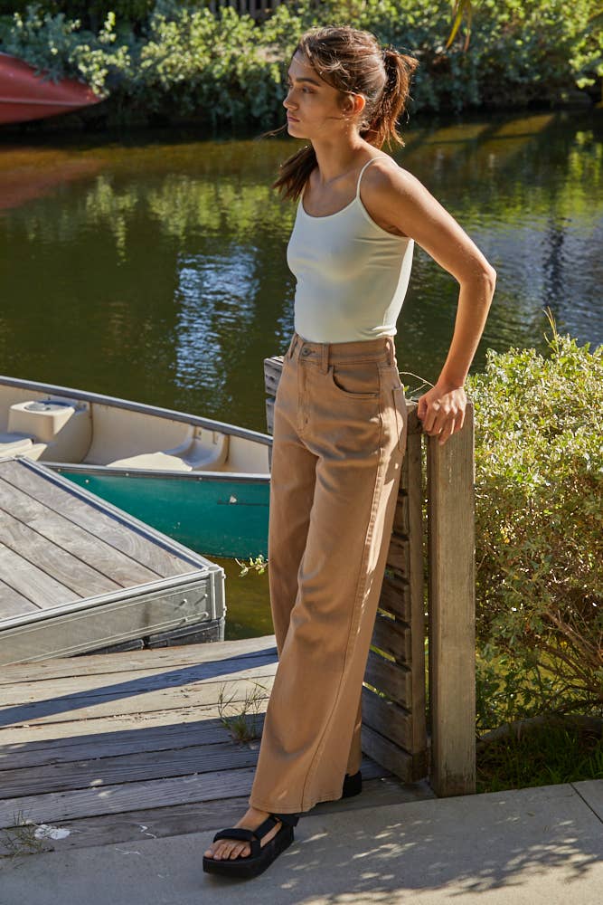 By Together - S1005-1 | Basic Full Length Cami: White / SM