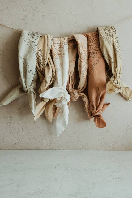 Hand dyed Organic cotton Suerte bandana