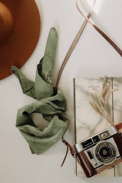 Hand dyed Organic cotton Suerte bandana