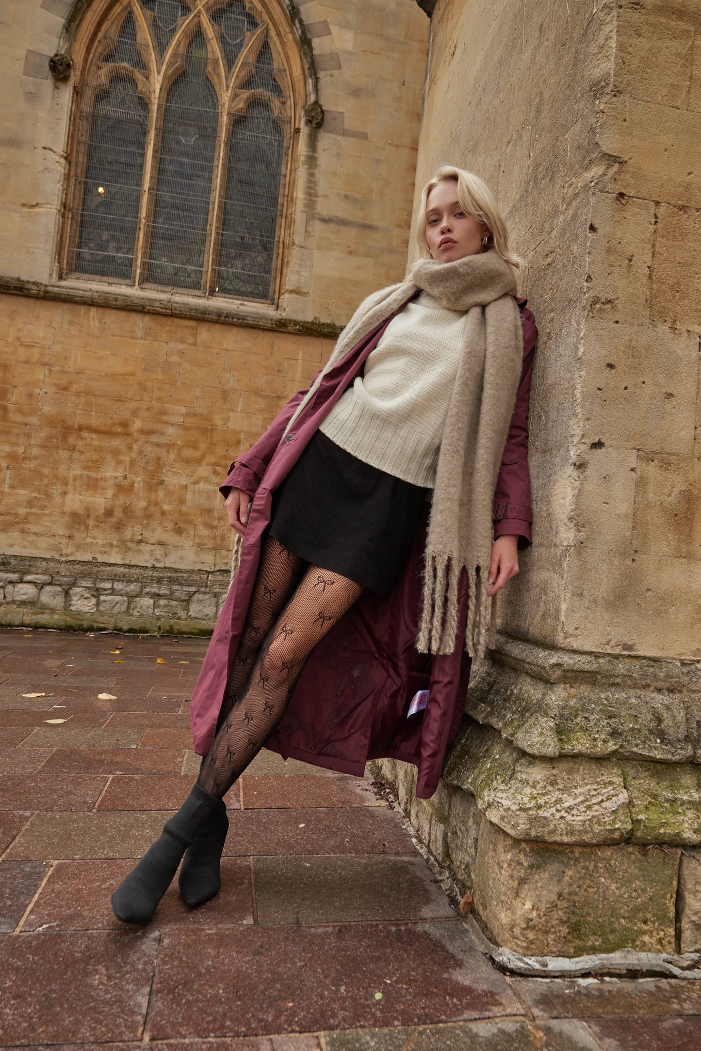 My Accessories London - Women's Oversized Chunky Blanket Scarf in Grey Beige: Sustained Grey