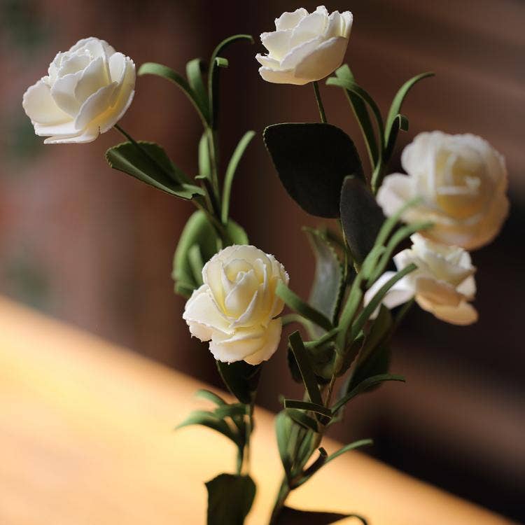Rustic Reach - Artificial Flower Eco PE Camellia Bloom Stem Set in White 16: Set of 25
