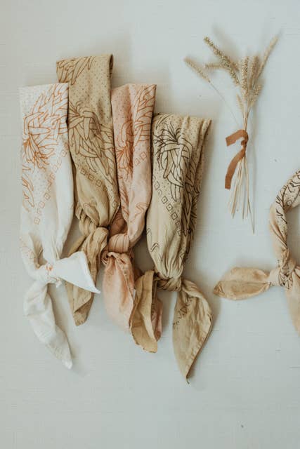 Hand dyed Organic cotton Suerte bandana