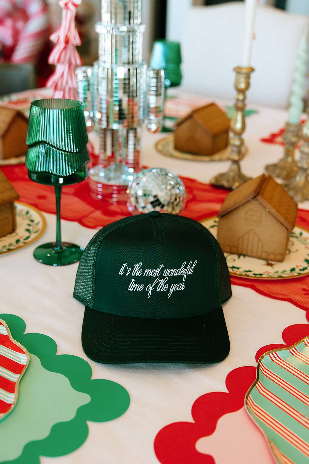 Ruby Moon - It's The Most Wonderful Time Of The Year Trucker Hat: 5 Panel Mid Profile Mesh Hat