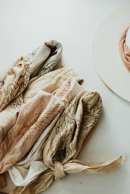 Hand dyed Organic cotton Suerte bandana