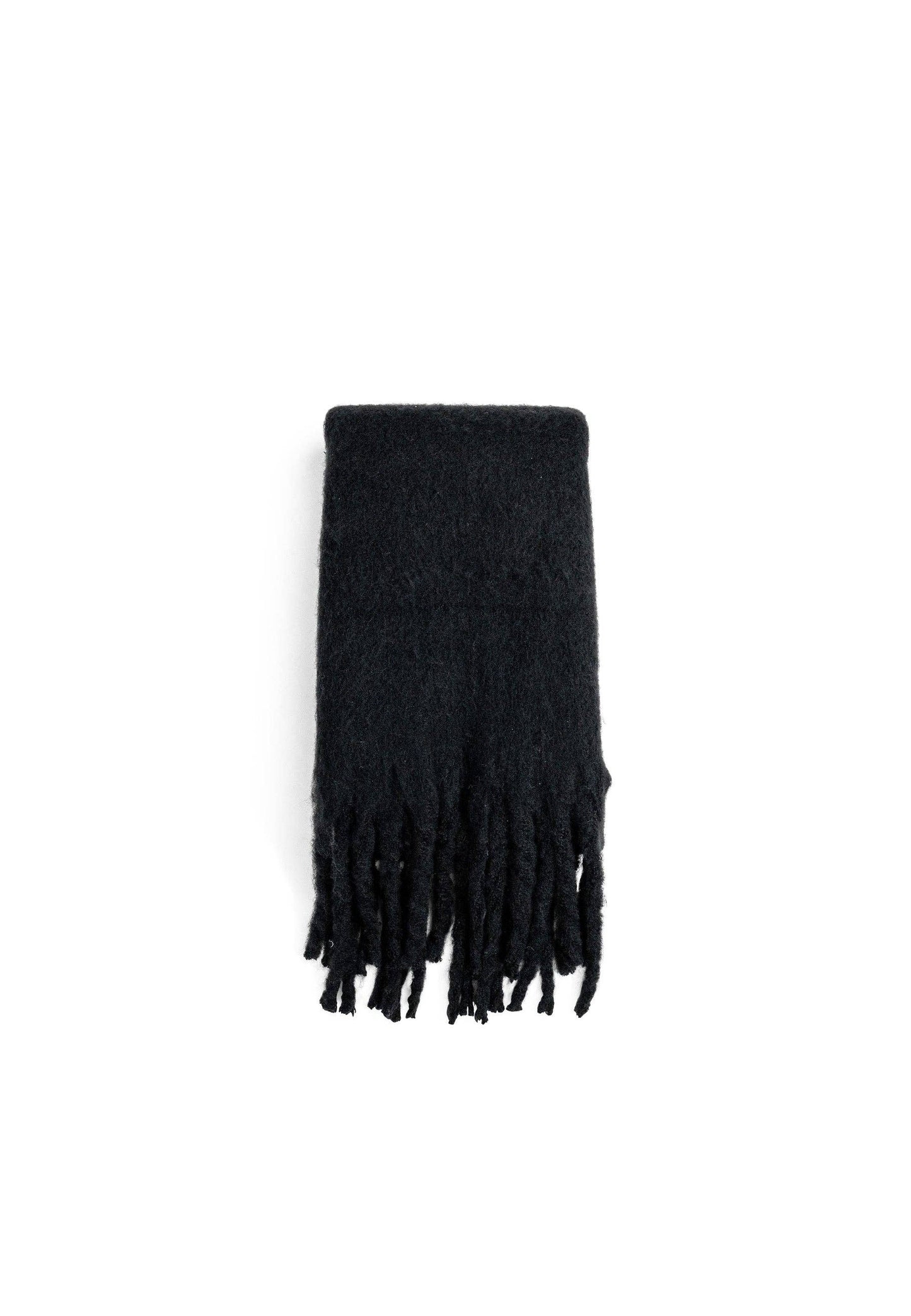 My Accessories London - Women's Oversized Fluffy Chunky Blanket Scarf in Black: Black