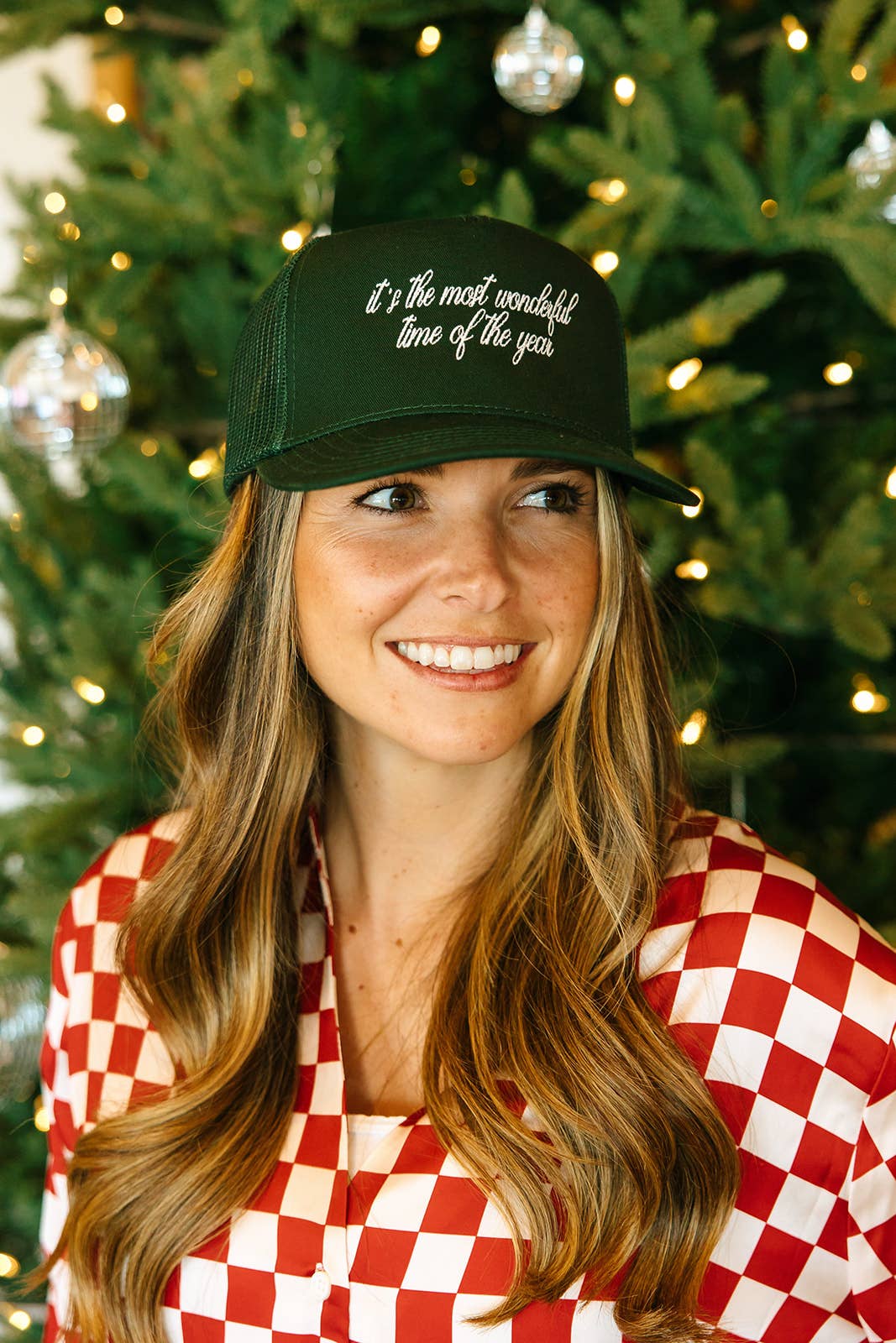 Ruby Moon - It's The Most Wonderful Time Of The Year Trucker Hat: 5 Panel Mid Profile Mesh Hat