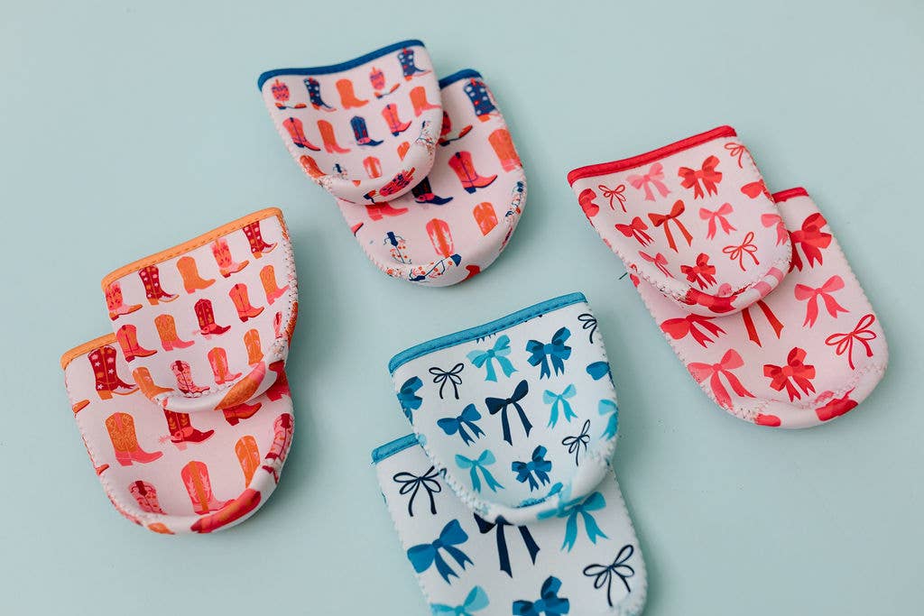 Worthy Hat Co. - Coffee Coozies: Pink/Orange Cowgirl Boots Large