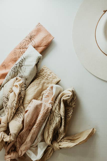 Hand dyed Organic cotton Suerte bandana