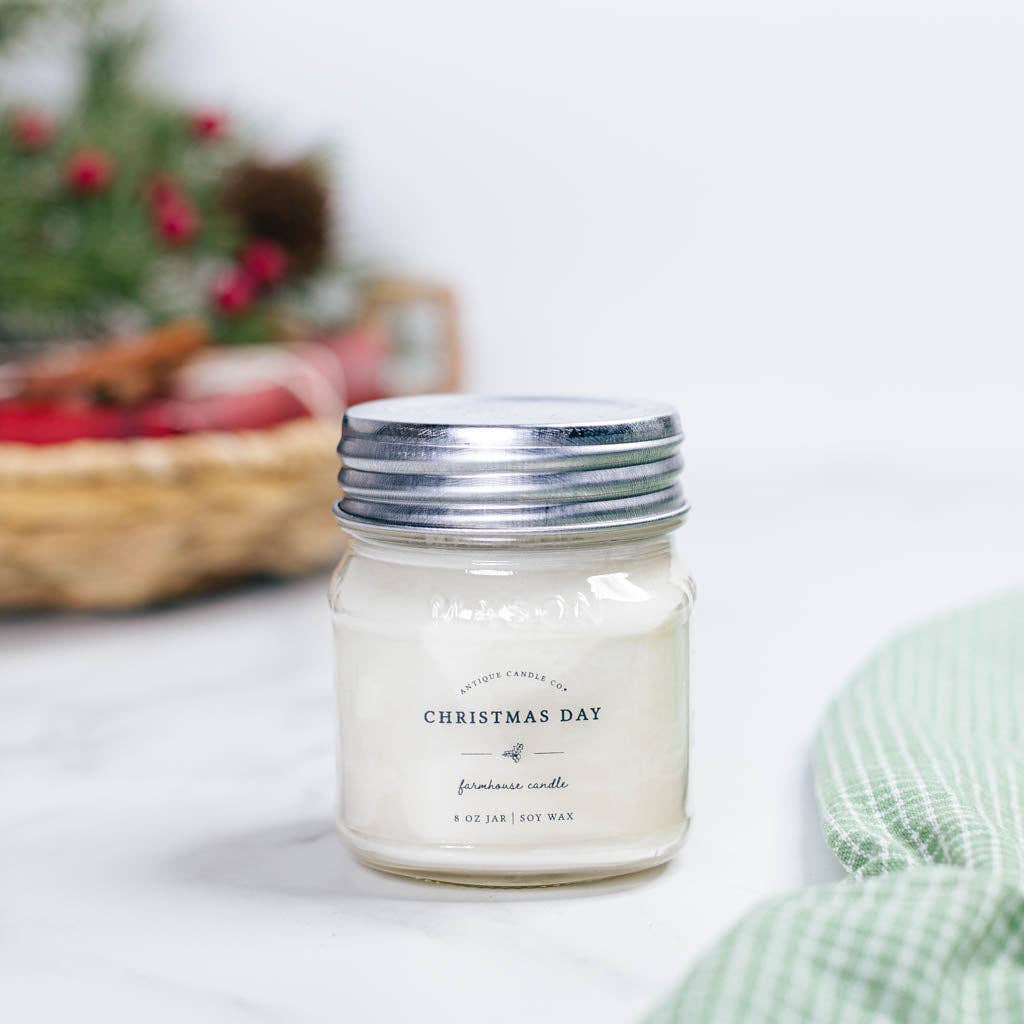 Antique Candle Co.® - Christmas Day - Soy Wax Mason Jar Candle: 16 oz