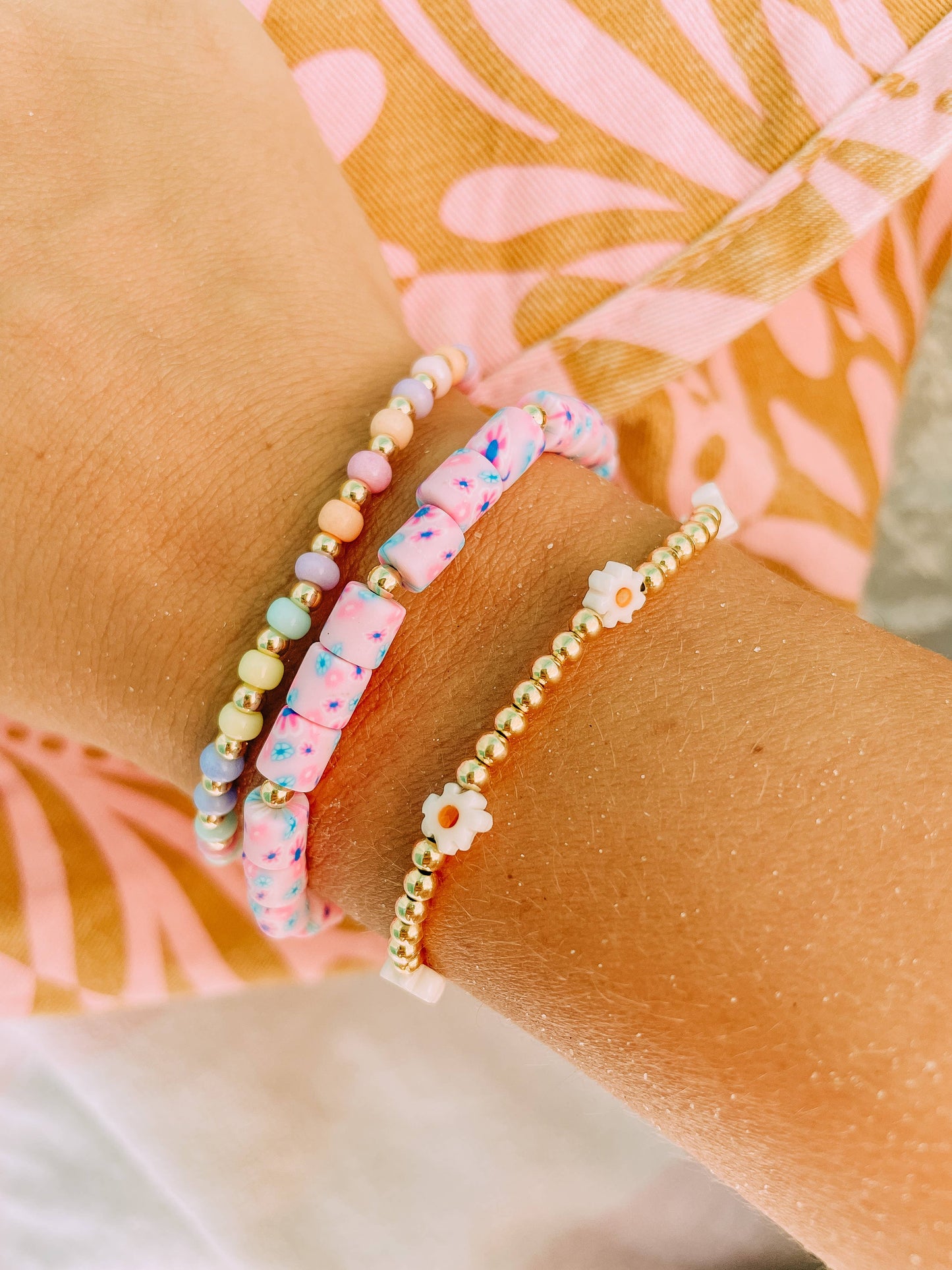 driftaway jewelry - Pastel and Gold Filled Beaded Bracelet
