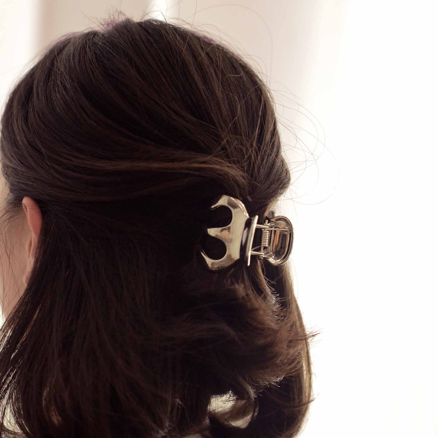 nar'sha - Metal Hair Claw Clip | Silver