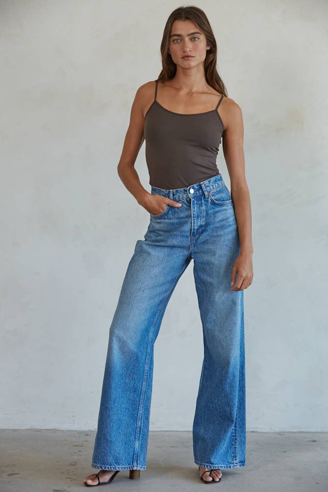 By Together - S1005-1 | Basic Full Length Cami: White / SM