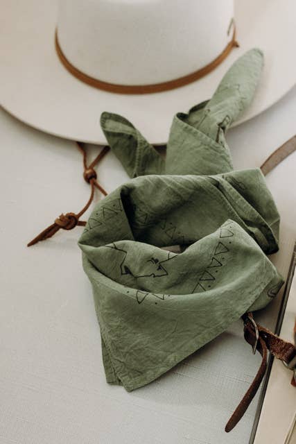 Hand dyed Organic cotton Suerte bandana