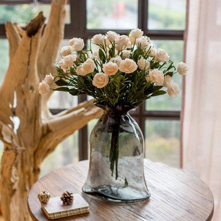 Rustic Reach - Artificial Flower Eco PE Camellia Bloom Stem Set in White 16: Set of 25