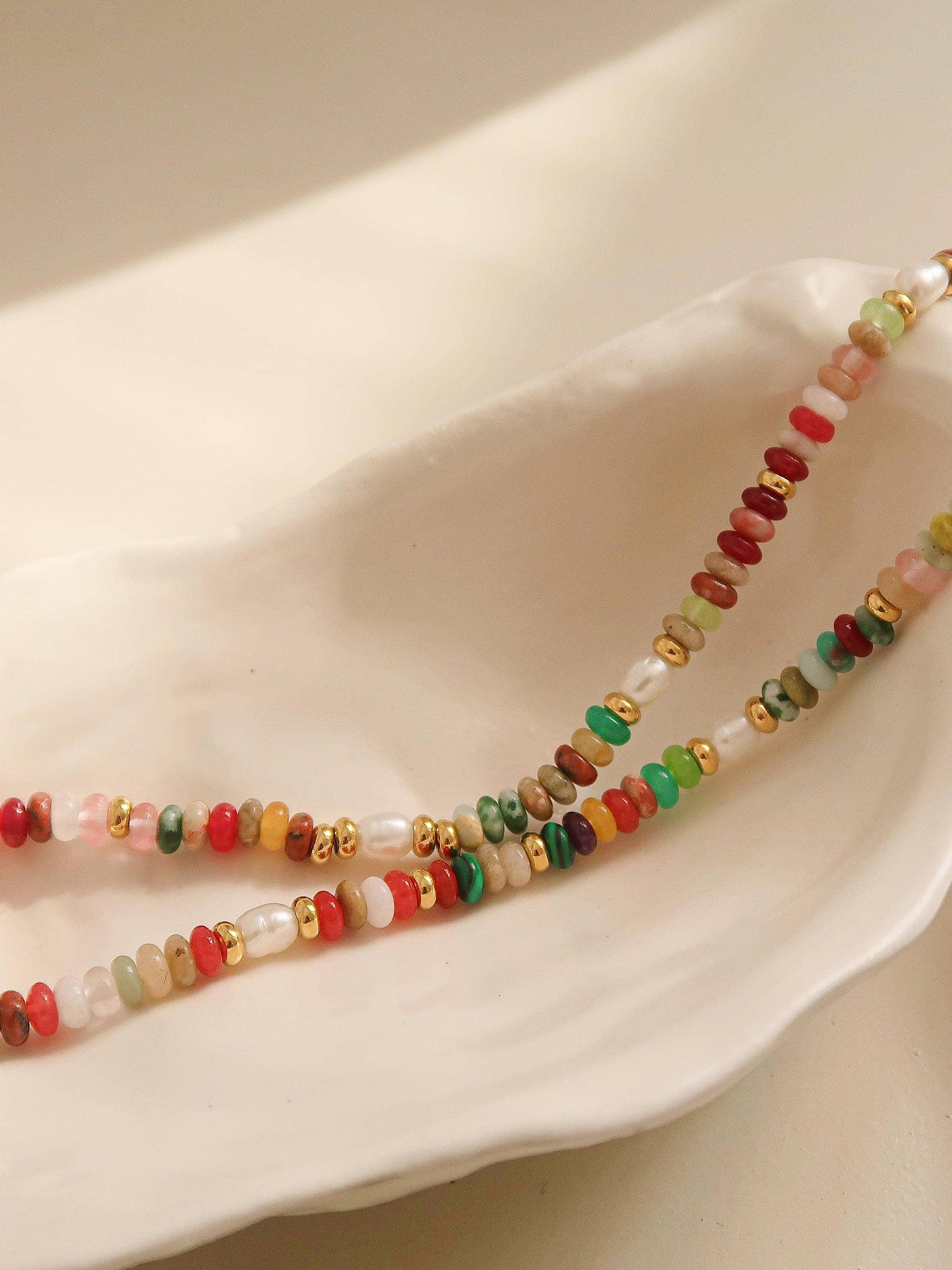 Flânerie by MAIQ - Sunny Non-Tarnish Boho Color Beaded Necklace: Multi-Colored