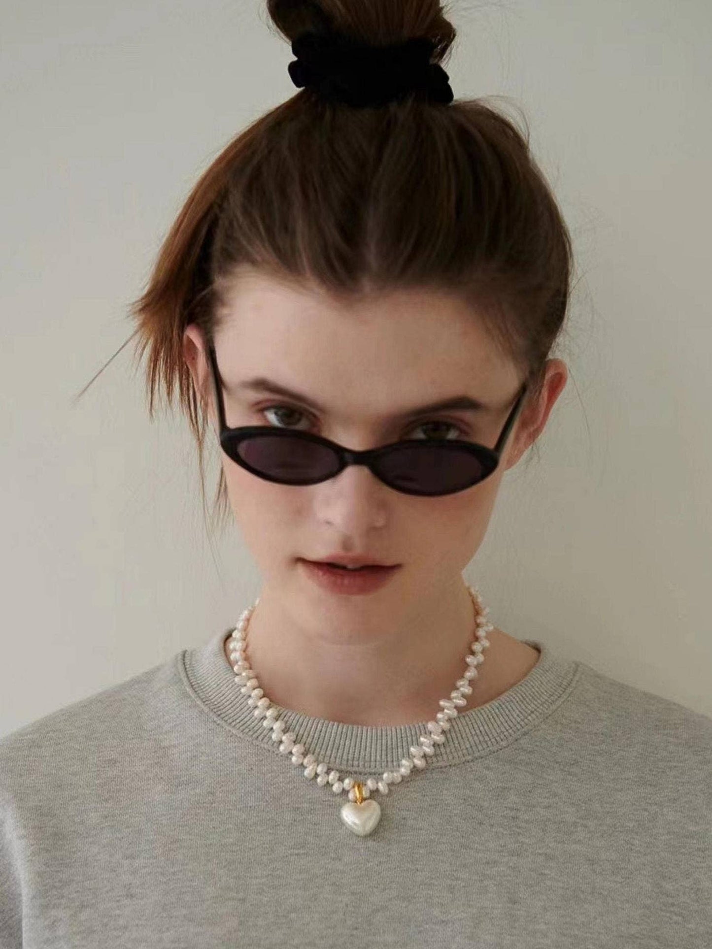 MAIQ Accessories - Agape 18K Gold- Natural Pearl Heart Choker: Yellow Gold