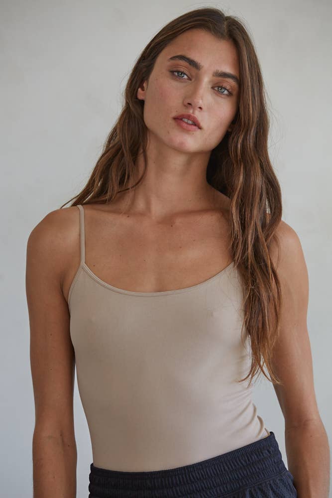 By Together - S1005-1 | Basic Full Length Cami: White / SM