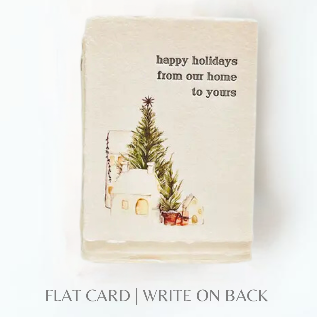 Paper Baristas - Christmas Greeting Card | Happy Holidays from our Home Card: Flat A2 Greeting Card. Blank on Back.