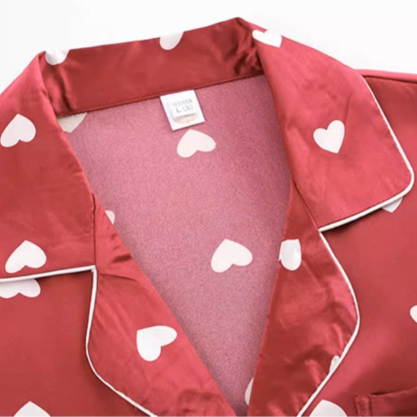 DrifWoo - Romantic Red Heart Satin Pajamas Women Set Gift for Her