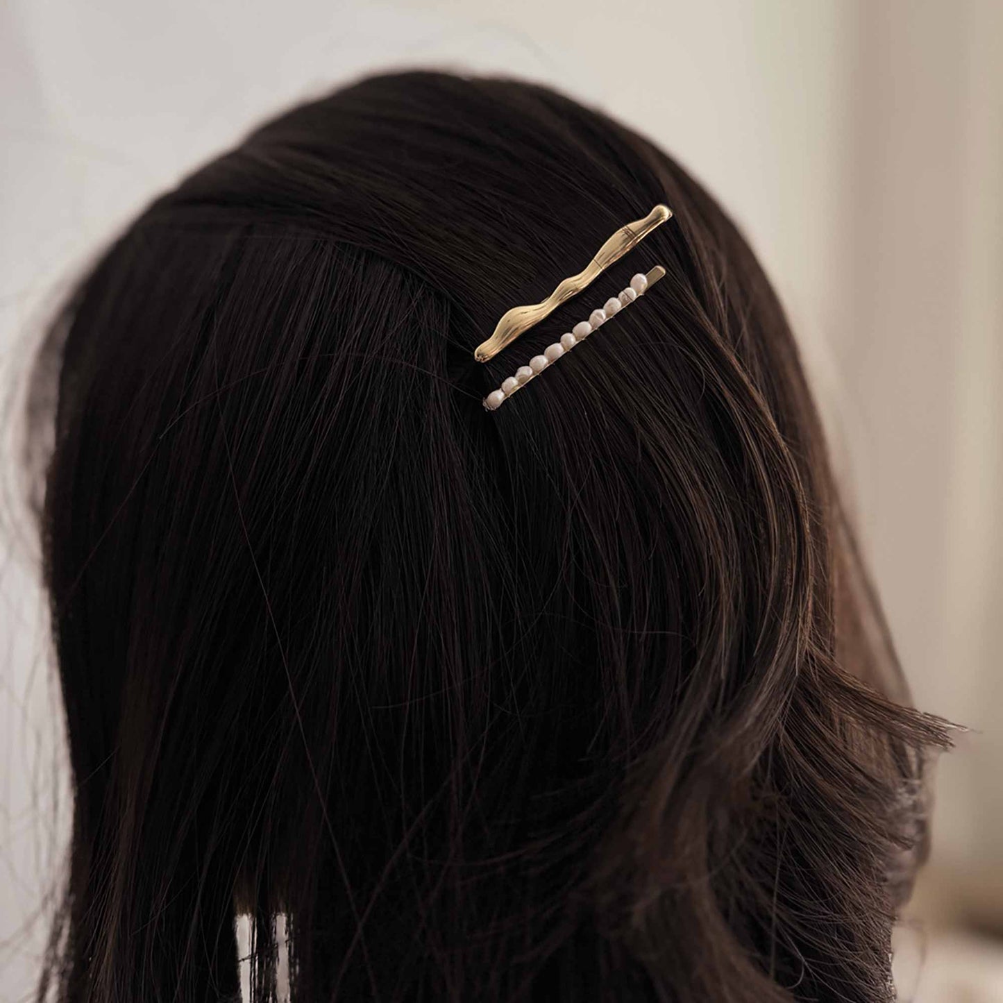 nar'sha - Freshwater Pearl Beaded Metal Hair Bobby Pins | Set of 4