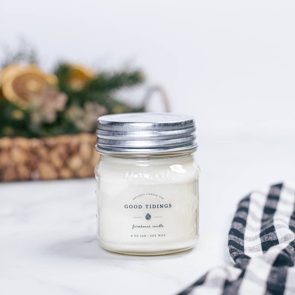 Antique Candle Co.® - Good Tidings - Soy Wax Mason Jar Candle: 8 oz
