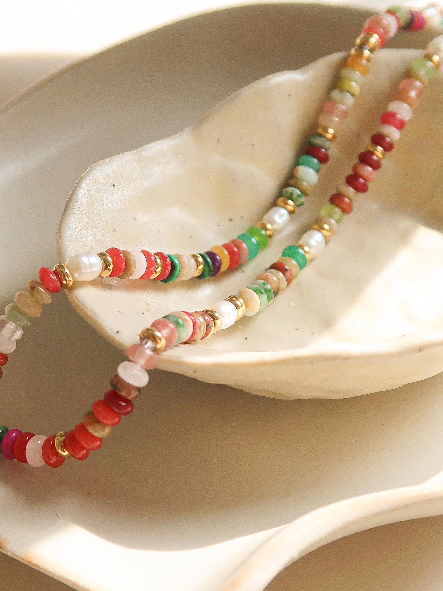 Flânerie by MAIQ - Sunny Non-Tarnish Boho Color Beaded Necklace: Multi-Colored