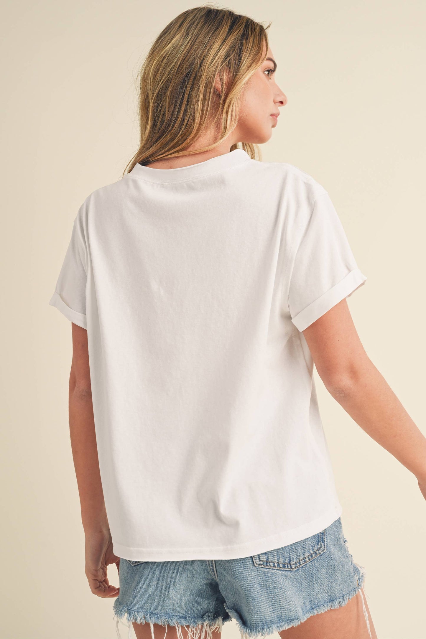 AEMI + CO - 8314DN Mali Baby Tee Short Sleeve Top: Heather Gray / Contemporary