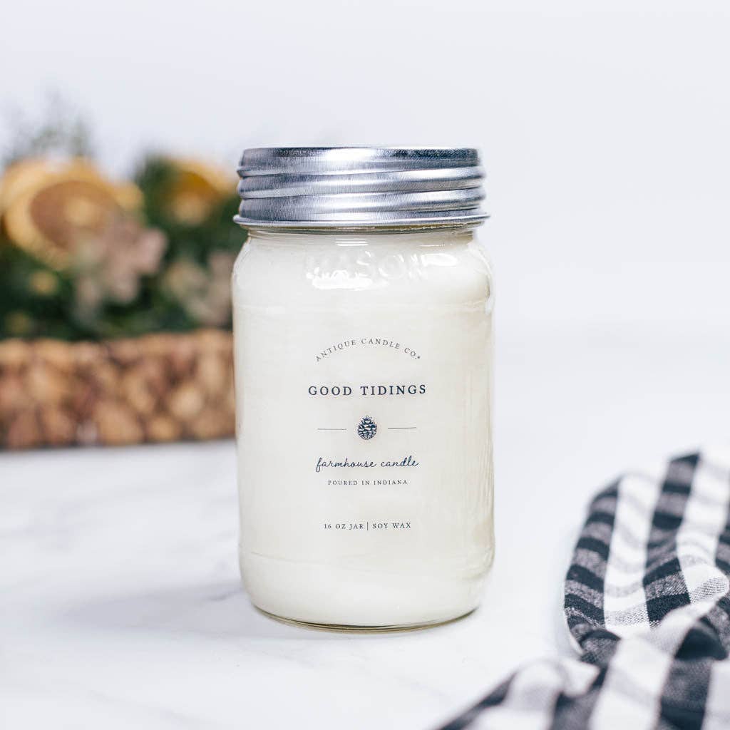 Antique Candle Co.® - Good Tidings - Soy Wax Mason Jar Candle: 8 oz
