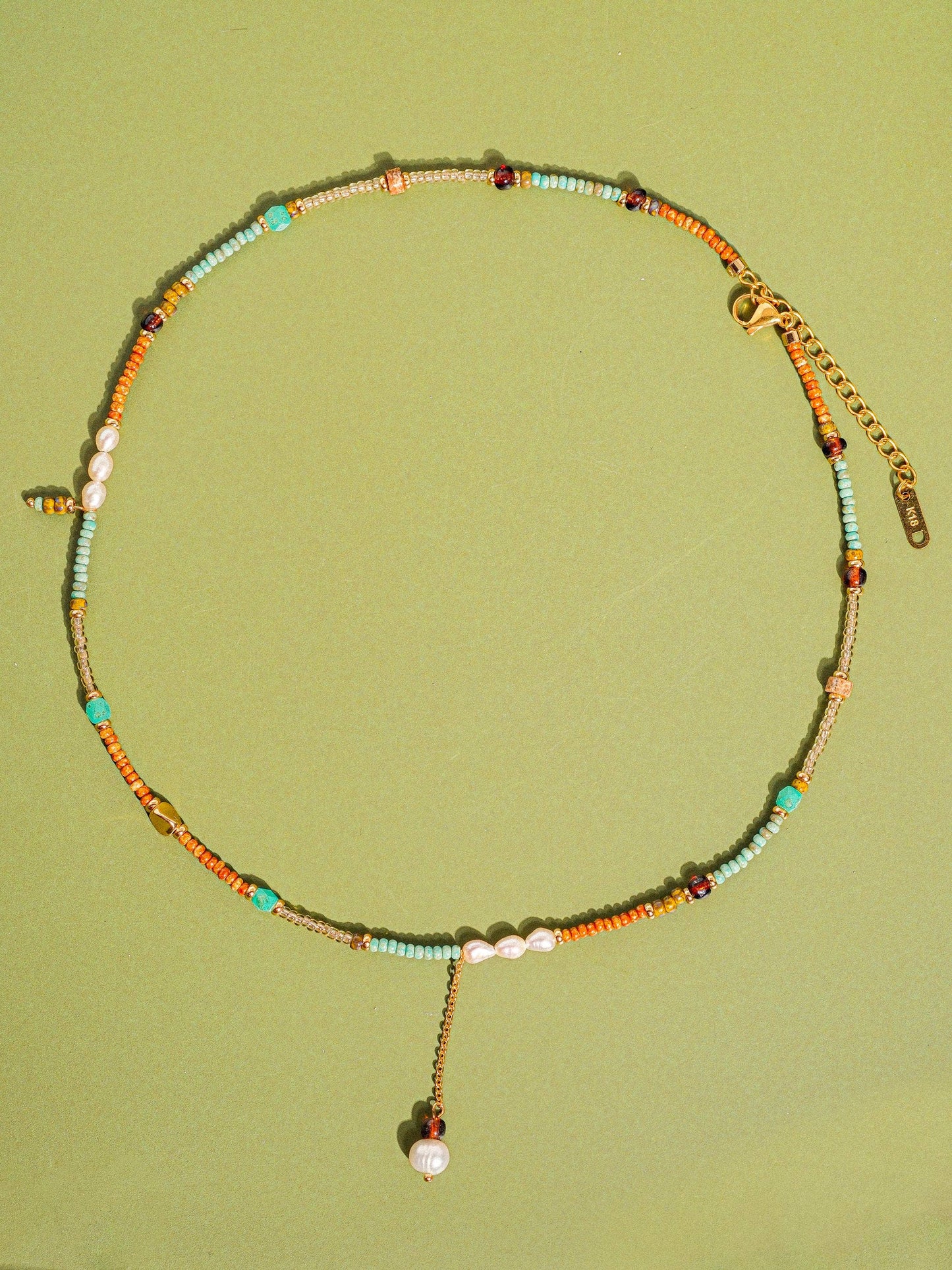 Flânerie by MAIQ - 18K Handmade Bohemian Beaded Stack Necklaces: Sapphira-Turquoise