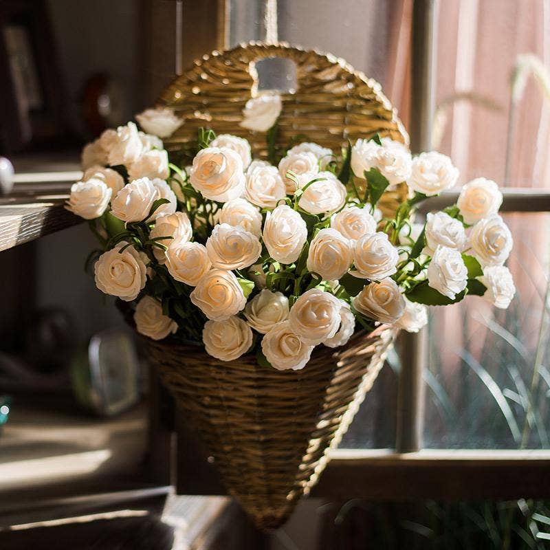Rustic Reach - Artificial Flower Eco PE Camellia Bloom Stem Set in White 16: Set of 25