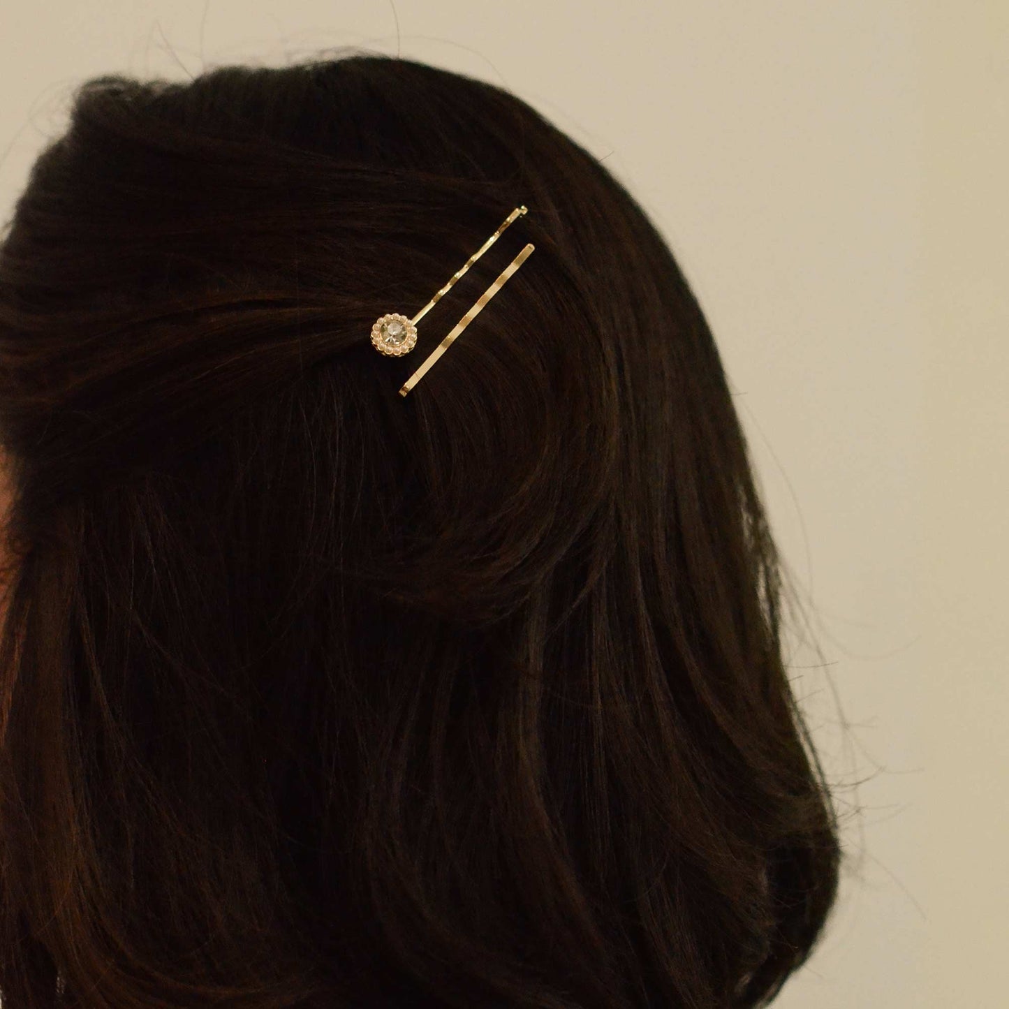 nar'sha - Rhinestone & Metal Hair Bobby Pins | Set of 4
