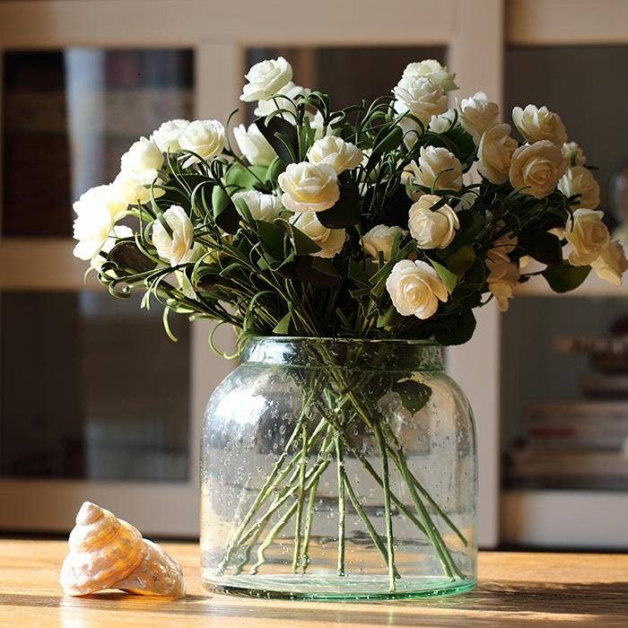 Rustic Reach - Artificial Flower Eco PE Camellia Bloom Stem Set in White 16: Set of 25