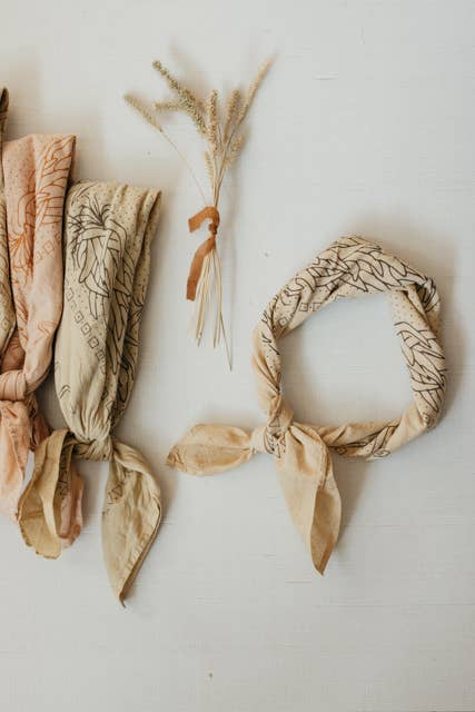 Hand dyed Organic cotton Suerte bandana