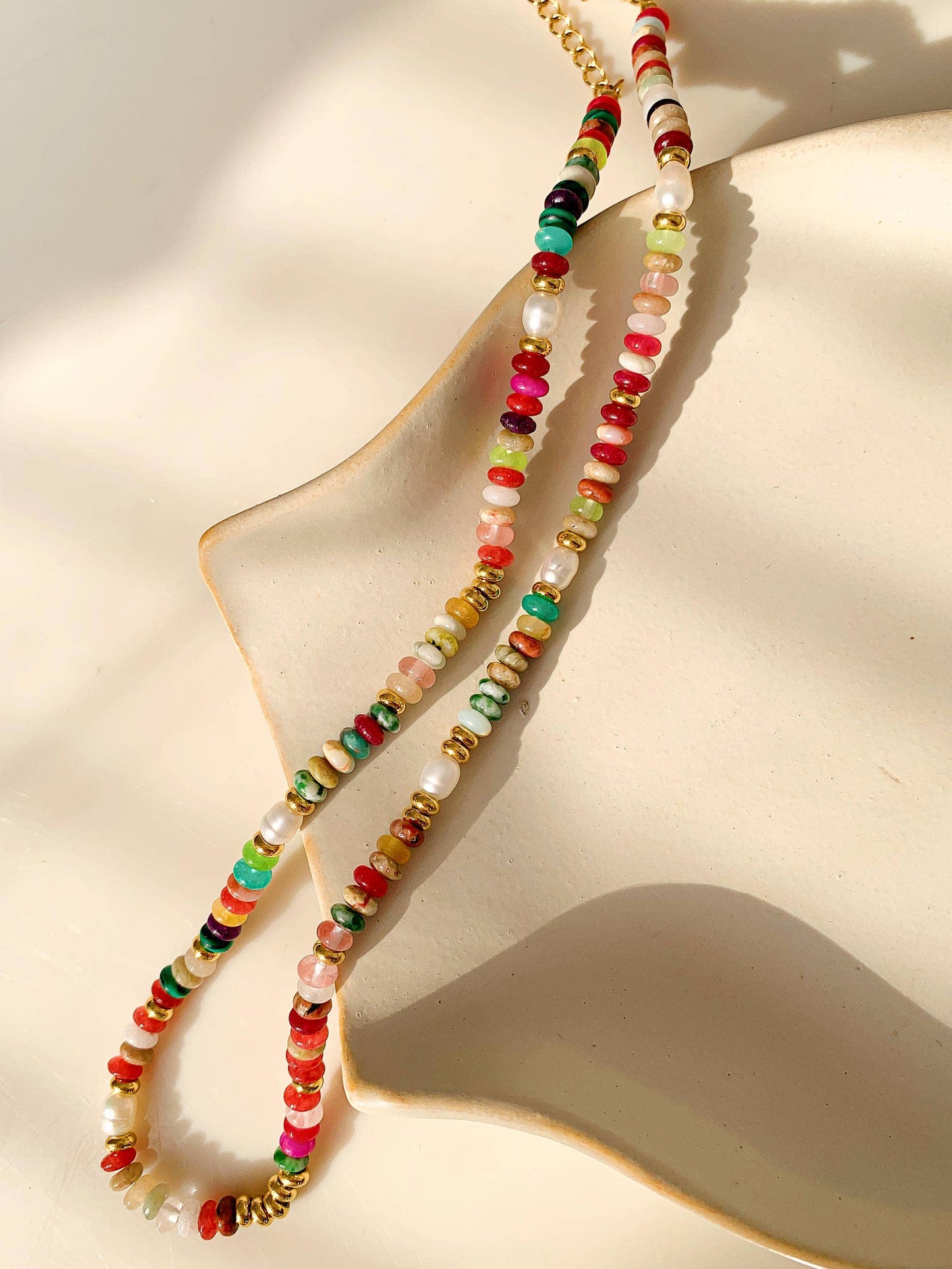 Flânerie by MAIQ - Sunny Non-Tarnish Boho Color Beaded Necklace: Multi-Colored