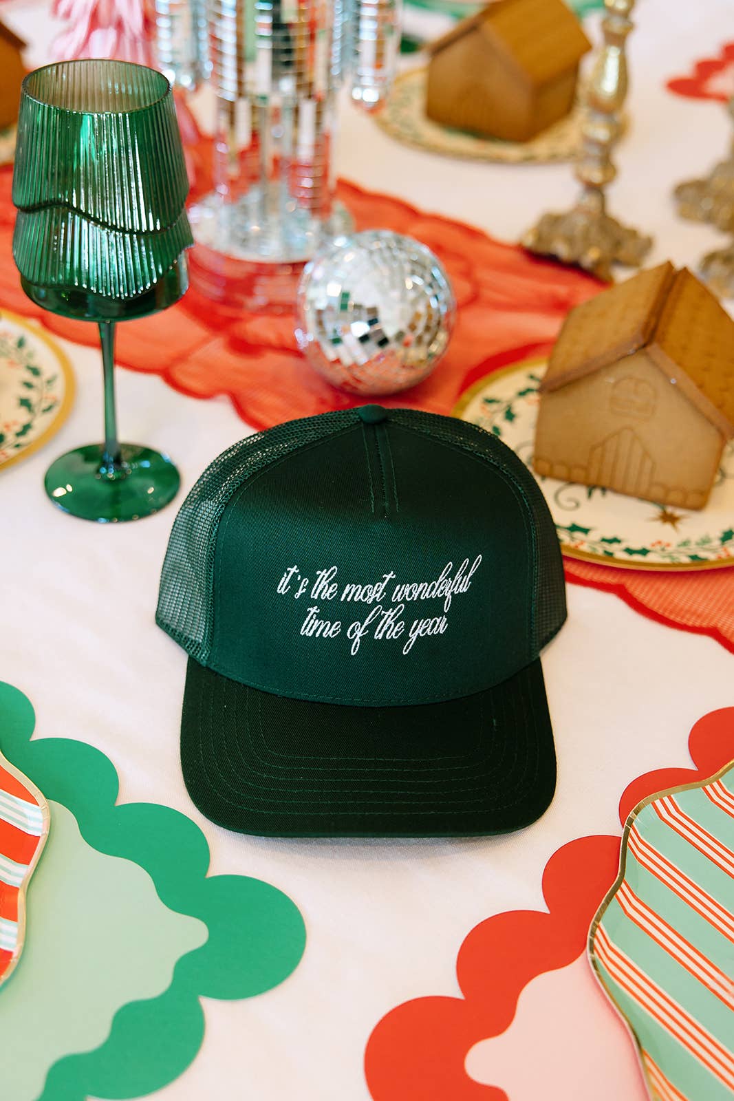 Ruby Moon - It's The Most Wonderful Time Of The Year Trucker Hat: 5 Panel Mid Profile Mesh Hat