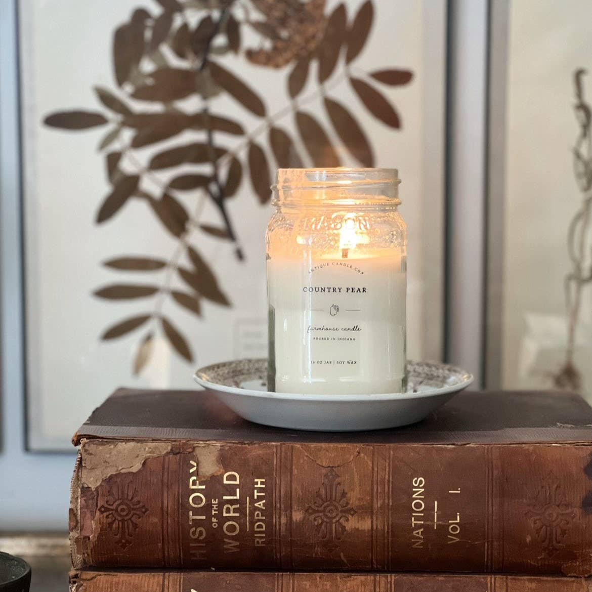 Antique Candle Co.® - Country Pear - Soy Wax Mason Jar Candle: 2 oz