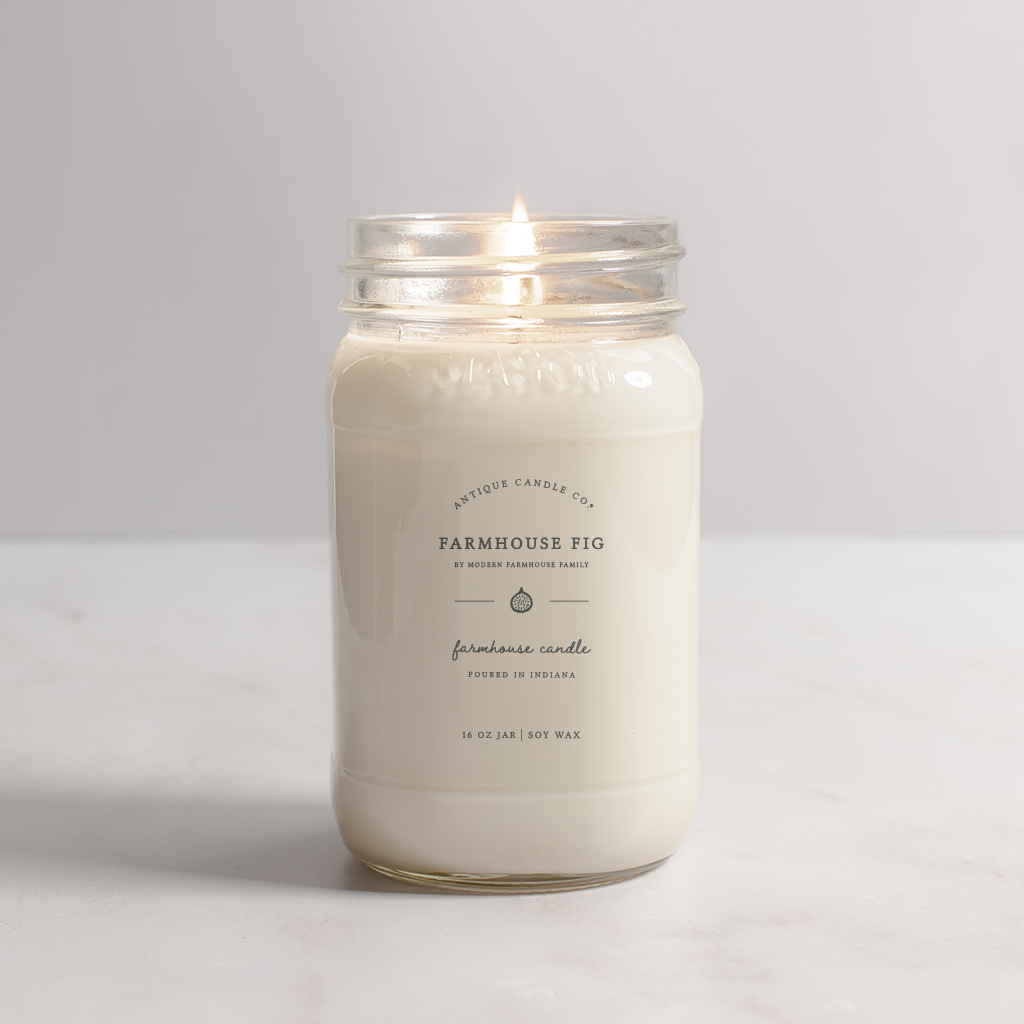 Antique Candle Co.® - Farmhouse Fig - Soy Wax Mason Jar Candle: 2 oz