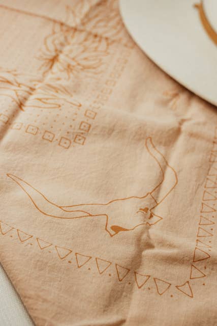 Hand dyed Organic cotton Suerte bandana
