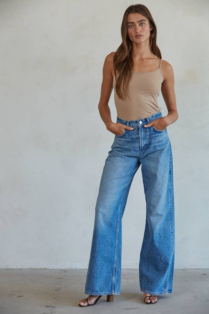 By Together - S1005-1 | Basic Full Length Cami: White / SM