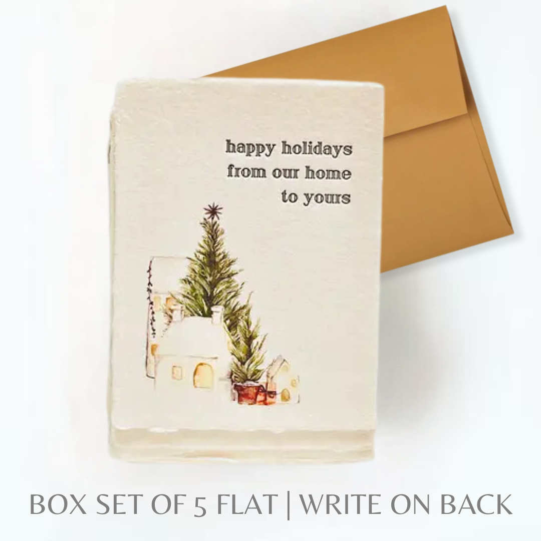 Paper Baristas - Christmas Greeting Card | Happy Holidays from our Home Card: Flat A2 Greeting Card. Blank on Back.