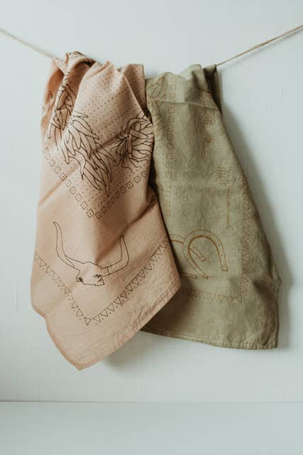 Hand dyed Organic cotton Suerte bandana
