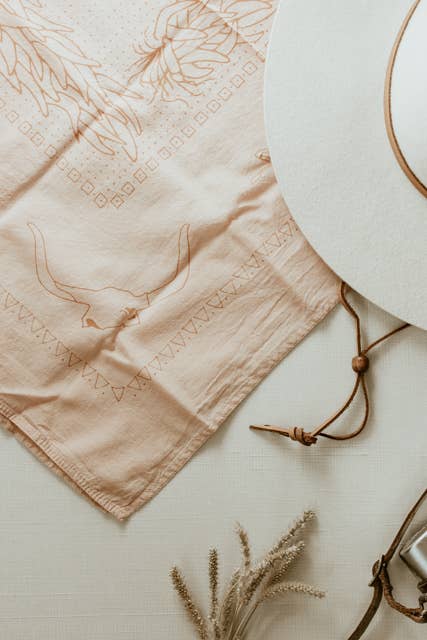 Hand dyed Organic cotton Suerte bandana