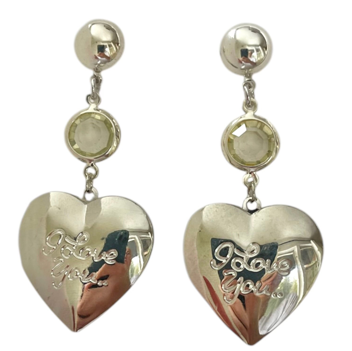 The Sage Vintage - Silver ILY Locket Earrings