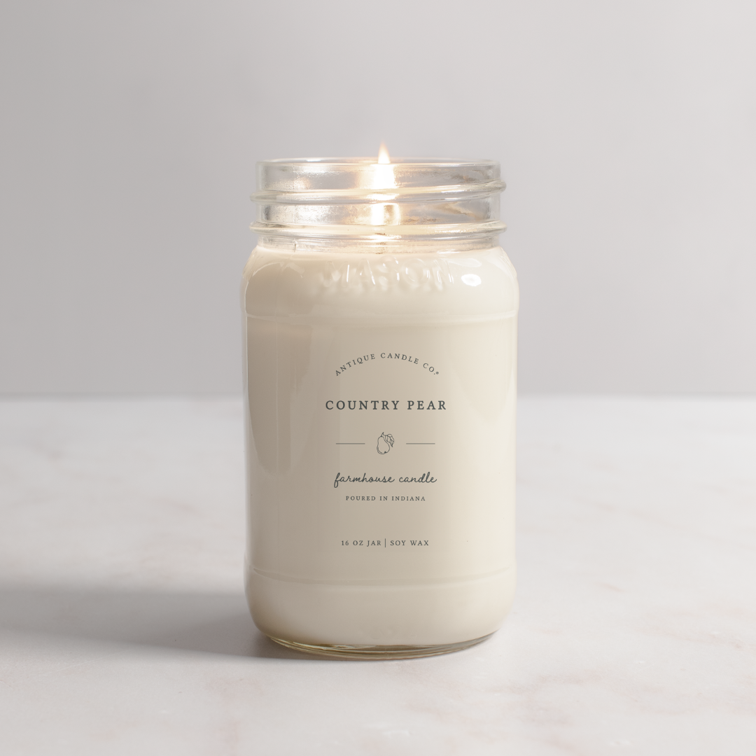 Antique Candle Co.® - Country Pear - Soy Wax Mason Jar Candle: 16 oz